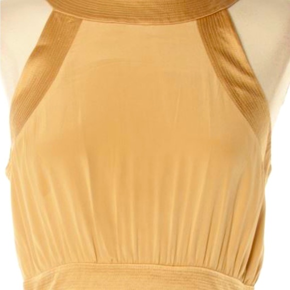 Bebe Gold Halter Neck Wrap Sheath Mini Dress with gorgeous details - Picture 6 of 16